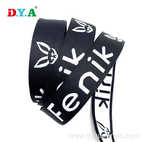 jacquard polyester webbing 38 mm black white webbing